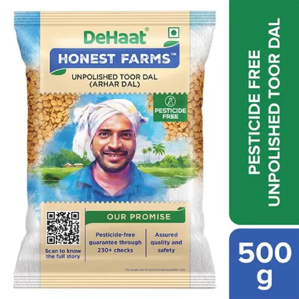 Dehaat Honest Farms Unpolished Toor Dal-Arhar Dal - Pesticide Free, 500 g-1.webp